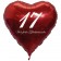 Zum 17. Geburtstag, roter Herzluftballon mit Helium