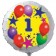 Luftballon aus Folie zum 1. Geburtstag, weisser Rundballon, Sterne und Luftballons, inklusive Ballongas