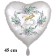 25 Jahre. Herzluftballon mit Helium zur Silbernen Hochzeit, 25-Ringe