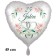 25 Jahre. 45 cm großer Herzluftballon mit Helium zur Silbernen Hochzeit, silverhearts