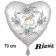 25 Jahre. 70 cm großer Herzluftballon mit Helium zur Silbernen Hochzeit, 25-Ringe
