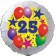 Sterne und Ballons 25, Luftballon aus Folie zum 25. Geburtstag, ohne Ballongas