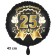 Luftballon aus Folie zum 25. Jahrestag und Jubiläum, 43 cm, schwarz,  inklusive