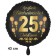 Luftballon aus Folie zum 25. Jahrestag und Jubiläum, 43 cm, schwarz, Satin
