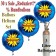 30 "Sale Reduziert! %" Star Rundballons aus Folie in Blau mit 3 Liter Ballongas