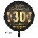 Luftballon aus Folie zum 30. Jahrestag und Jubiläum, 43 cm, schwarz, Satin
