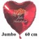 40 Jahre Rubinhochzeit, 60 cm großer Luftballon in Herzform, rot