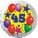 Sterne und Ballons 45, Luftballon aus Folie zum 45. Geburtstag, ohne Ballongas