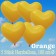 Große Herzluftballons, 100 cm, Orange, 5 Stück