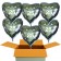 6 Herzluftballons aus Folie in Silber, Tauben, Herzen und Schleifen, Zahl 25, zur Silbernen Hochzeit inklusive Helium Ballongas