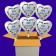 6 weiße Herzluftballons aus Folie: 60 Jahre, Diamantene Hochzeit