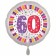 Luftballon aus Folie, weiß, rund, 45 cm, zum 60. Geburtstag