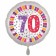 Luftballon aus Folie, weiß, rund, 45 cm, zum 70. Geburtstag