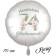 Großer Luftballon zum 74. Geburtstag, Herzlichen Glückwunsch - Boho
