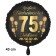 Luftballon aus Folie zum 75. Jahrestag und Jubiläum, 43 cm, schwarz, Satin
