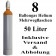 8 Ballongas Helium 50 Liter Mehrwegflaschen