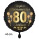 Luftballon aus Folie zum 80. Jahrestag und Jubiläum, 43 cm, schwarz, Satin