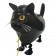 Schwarze Katze, Airwalker-Ballon ohne Helium-Ballongas