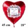 Alles Gute zur Hochzeit! Roter Herzluftballon aus Folie, 45 cm, inklusive Helium