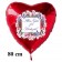 Alles Gute zur Hochzeit! Roter Herzluftballon aus Folie, 80 cm, inklusive Helium