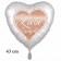 Alles Liebe zur Hochzeit - Heart, Herzluftballon mit Blumen und Schmetterlingen, ohne Helium