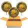3 Stück goldene Luftballons aus Folie,: Alles Liebe zur Kommunion
