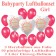 Babyparty Luftballonset Baby Girl, 3 Herzluftballons aus Folie "Babyparty Girl" 10 Luftballons in Pinkfarben mit dem 1 Liter Helium-Einwegbehälter