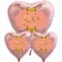 Ballon-Bouquet Herzluftballons aus Folie, Rosegold, zum 89. Geburtstag, Rosa-Gold