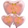 Ballon-Bouquet Herzluftballons aus Folie, Rosegold, zum 93. Geburtstag, Rosa-Gold