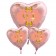 Ballon-Bouquet Herzluftballons aus Folie, Rosegold, zum 94. Geburtstag, Rosa-Gold