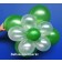 Ballonblumen aus Luftballons, Grün-Weiß Metallic, Set aus 5 Stück