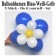 Blumen aus Luftballons, Ballonblumen-Set, Blau-Weiß-Gelb, 5 Stück