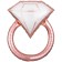 Folienballon Trauring in zartem Rose Gold