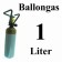 Ballongas Helium 1 Liter Mehrwegflasche