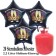 Silvester Helium Einweg Set, 20 schwarze Luftballons aus Folie, Sterne, 2027, Silvester, Frohes Neues Jahr