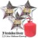 Silvester Helium Einweg Set, 20 Luftballons aus Folie, Sterne, 2026, Silvester
