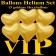 Ballons Helium Set VIP Party, 15 goldene Herzballons mit Ballongas Helium