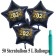 Ballons und Helium Set Silvester, 50 Sternballons 2024 - Feuerwerk