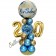 LED Ballondeko zum 20. Geburtstag in Blau und Gold