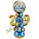 LED Ballondeko zum 29. Geburtstag in Blau und Gold