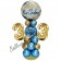 LED Ballondeko zum 33. Geburtstag in Blau und Gold