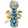 LED Ballondeko zum 35. Geburtstag in Blau und Gold