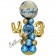 LED Ballondeko zum 43. Geburtstag in Blau und Gold