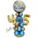 LED Ballondeko zum 45. Geburtstag in Blau und Gold