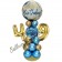 LED Ballondeko zum 49. Geburtstag in Blau und Gold