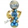 LED Ballondeko zum 67. Geburtstag in Blau und Gold