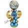 LED Ballondeko zum 69. Geburtstag in Blau und Gold