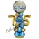 LED Ballondeko zum 75. Geburtstag in Blau und Gold