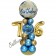 LED Ballondeko zum 76. Geburtstag in Blau und Gold