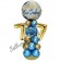 LED Ballondeko zum 77. Geburtstag in Blau und Gold